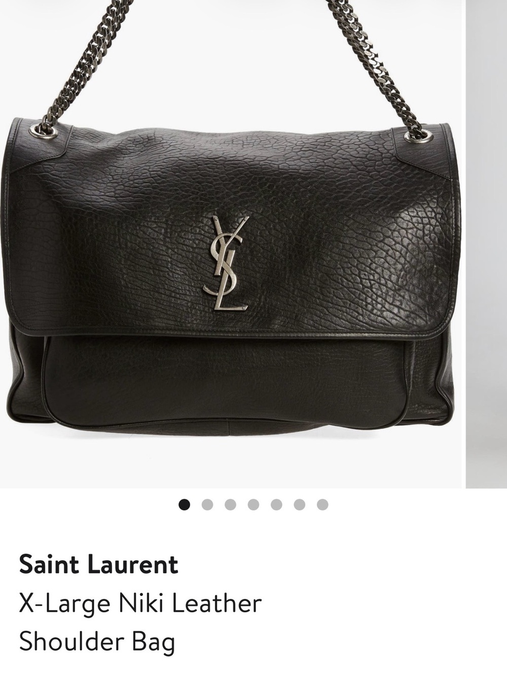 Saint Laurent Black xl Niki Leather Shoulder Bag with YSL Hardware
